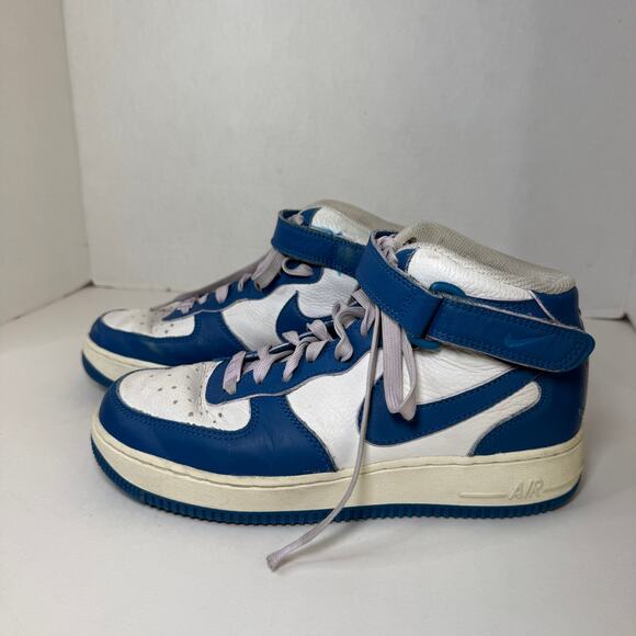 Nike Air Force 1 '07 Mid Sneaker Shoes Military Blue White Women's Size 7.5 - Picture 5 of 9
